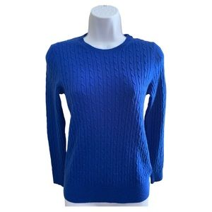Brooks Brothers 100% Cashmere Crewneck Sweater XS long-sleeves. Royal Blue